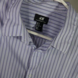 H&M Slim Fit Mens Button Down Dress Shirt XL
